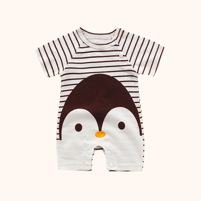Vêtements pour nouveau-né garçon et fille, body en coton, barboteuse d'été à manches courtes, vêtements de nuit pour nourrissons et tout-petits