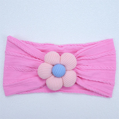 Bandeau Bébé Fille en Nylon Doux avec Fleur – Accessoire Nouveau-né