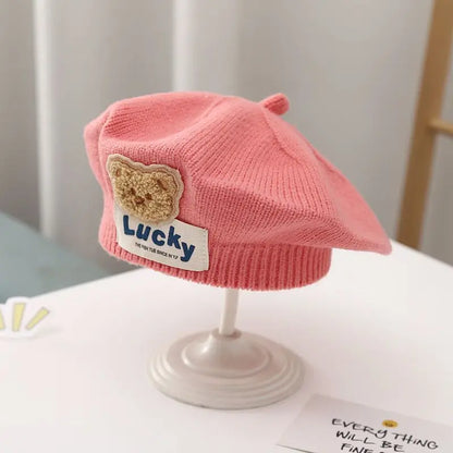 Béret Bébé en Maille Fleur – Bonnet Chaud d’Hiver