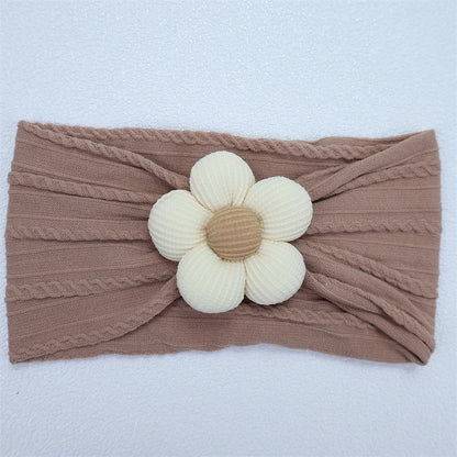 Bandeau Bébé Fille en Nylon Doux avec Fleur – Accessoire Nouveau-né