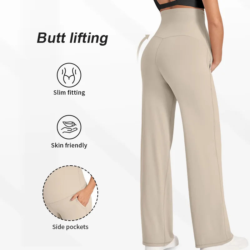 Pantalon Maternité Palazzo Signature – Taille Haute Sculptante & Coupe Fluide Élégante