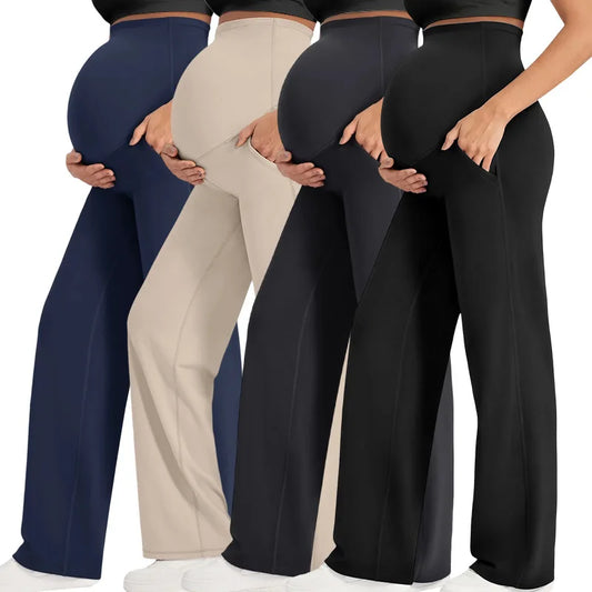 Pantalon Maternité Palazzo Signature – Taille Haute Sculptante & Coupe Fluide Élégante