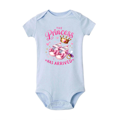 Barboteuse bébé fille “La princesse est arrivée” – Manches courtes – 0 à 24 mois