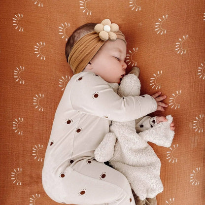 Bandeau Bébé Fille en Nylon Doux avec Fleur – Accessoire Nouveau-né