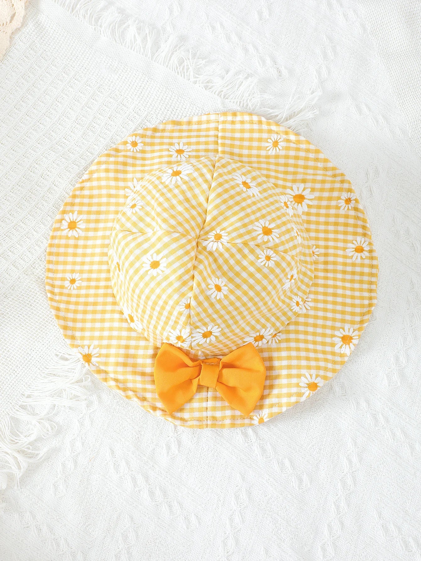 Ensemble Été Fille 2 Pièces – Robe Jaune “Marguerites” + Chapeau Assorti (1–2 ans)