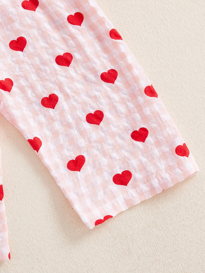 Combinaison bébé à cœurs – Fille (1–3 ans)