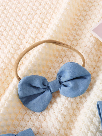 Barboteuse Denim Bébé Fille Fleurie 3D + Bandeau – Set 2 Pièces