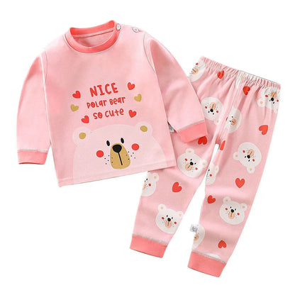 Ensemble de pyjamas en coton pour enfants, vêtements de nuit pour garçons et filles, vêtements de nuit pour enfants, vêtements de maison, vêtements de détente de dessin animé, automne et hiver