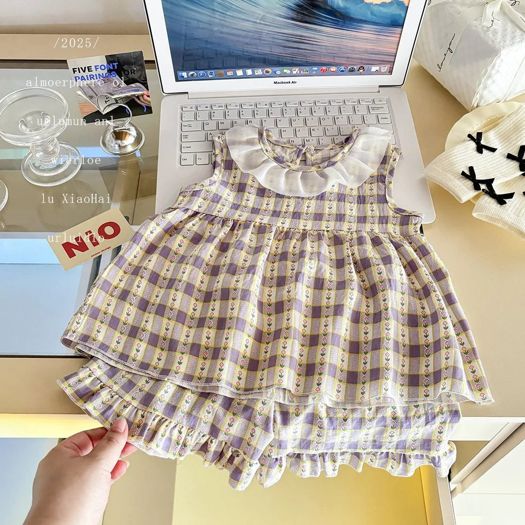 Robe Princesse Fleurie Bébé – Ensemble 2 Pièces Été