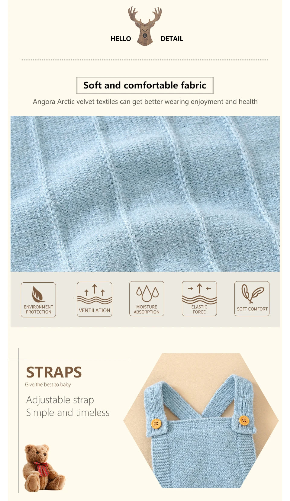 Ensemble Bébé Douceur Naturelle – Salopette Tricotée & Haut Coton