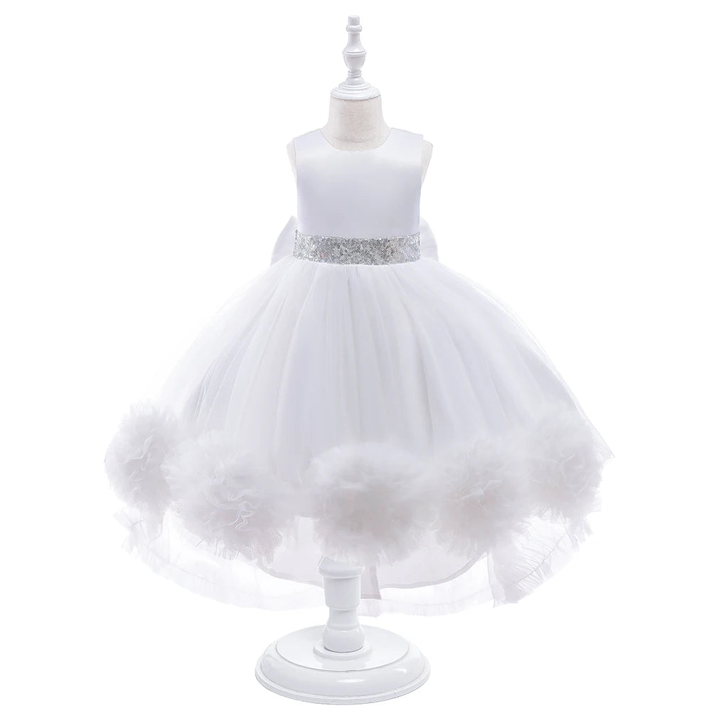 Robe Princesse Fille Traîne Tulle – Cérémonie, Mariage, Anniversaire & Noël (2–10 ans)