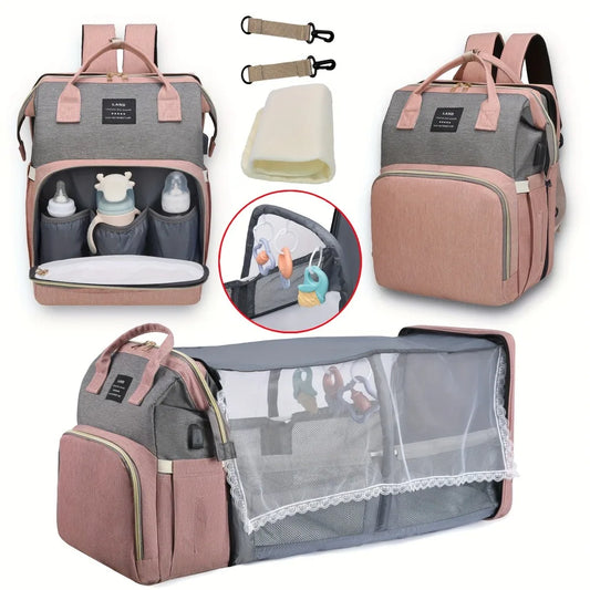 Sac à Dos Bébé avec Lit Pliable Intégré – Sac à Langer Multifonction pour Parents
