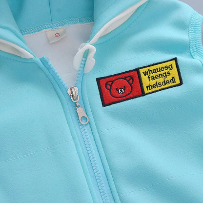 Ensemble Enfant Automne-Hiver – Gilet à Capuche Épais & Tenue Confort