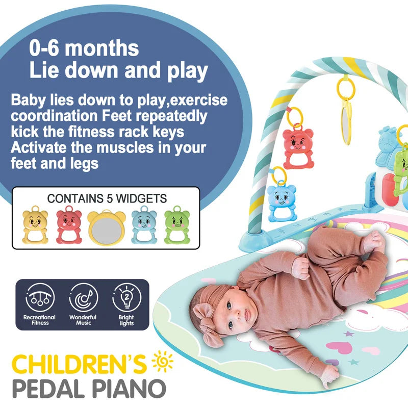 Tapis d’Éveil Musical pour Bébé – Piano Lumineux & Jeux Sensoriels