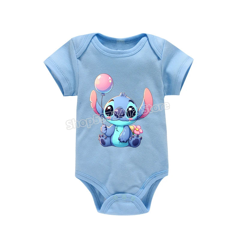 Body bébé 100 % coton – Onesie manches courtes, imprimé dessin animé, tenue d’été