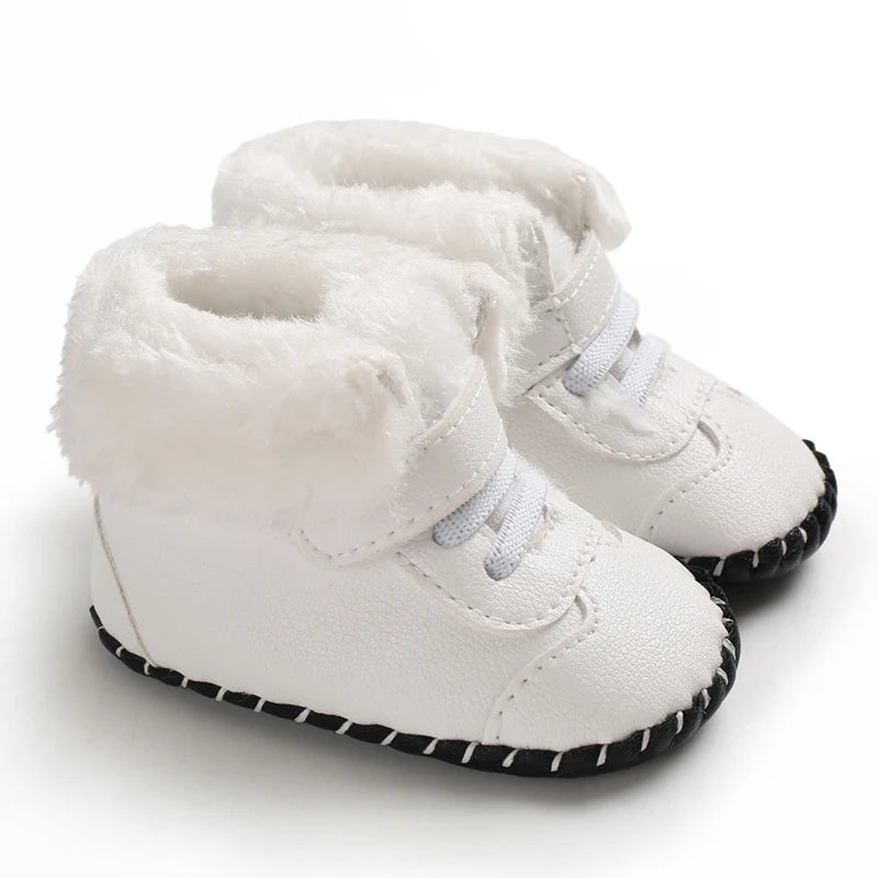 Bottes de neige bébé chaudes et mignonnes en peluche – antidérapantes, pour garçons et filles