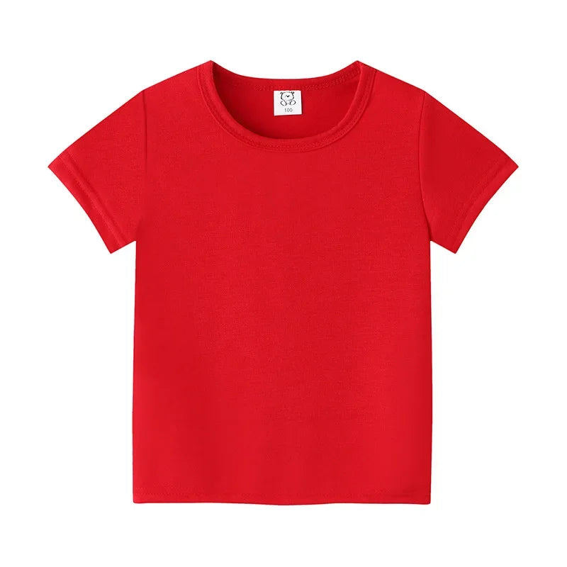 T-shirt d’été enfant unisexe en coton doux – Coupe classique