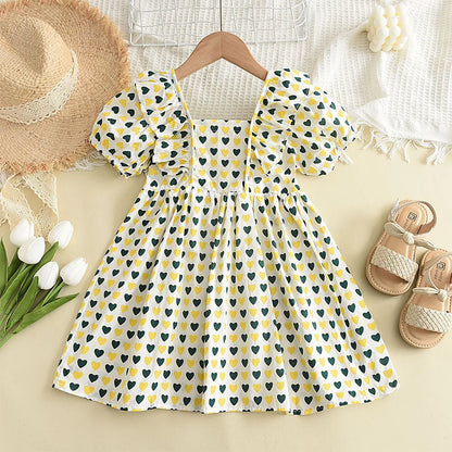 Robe Vintage Brodée Fleurie – Beige Crème (Fille)