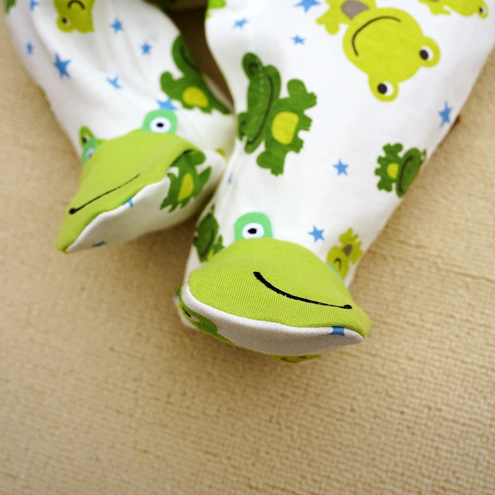 Barboteuse Bébé Grenouille 100% Coton – Pyjama Doux & Confortable pour Nouveau-Né