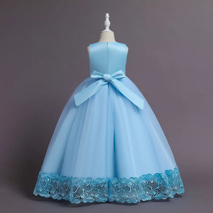 Robe de Princesse en Tulle & Dentelle – Cérémonie & Fête pour Fille (7–13 ans)