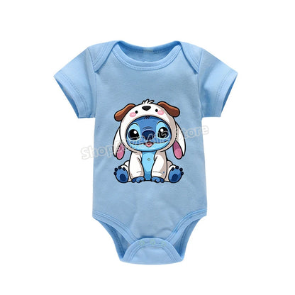 Body bébé 100 % coton – Onesie manches courtes, imprimé dessin animé, tenue d’été