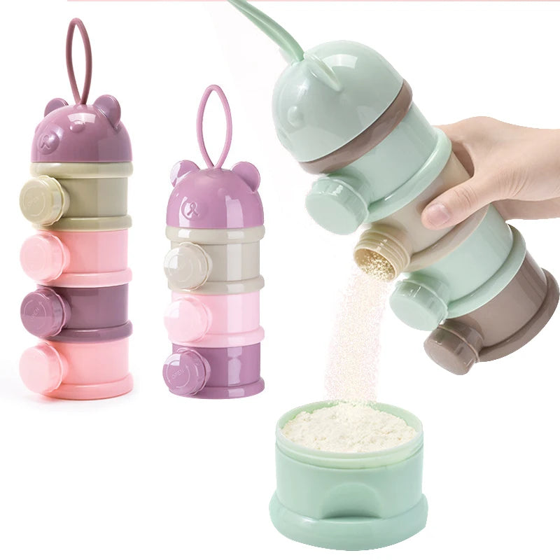 Boîte doseuse portable pour lait en poudre bébé – 3 ou 4 compartiments empilables, pratique pour sorties et voyages