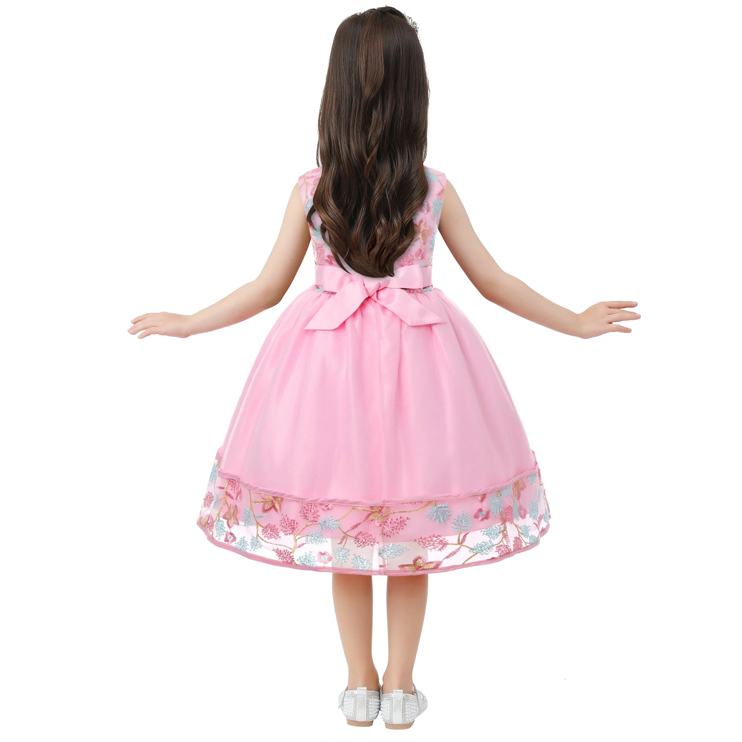 Robe Princesse Fille en Tulle Brodé – Cérémonie, Anniversaire, Mariage & Noël (2–10 ans)