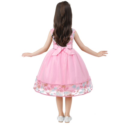 Robe Princesse Fille en Tulle Brodé – Cérémonie, Anniversaire, Mariage & Noël (2–10 ans)