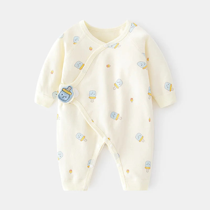 Barboteuse Douce Rêverie™ – Combinaison Bébé en Coton Confort (0–6 mois)