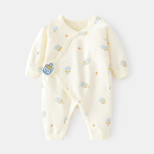 Barboteuse Douce Rêverie™ – Combinaison Bébé en Coton Confort (0–6 mois)