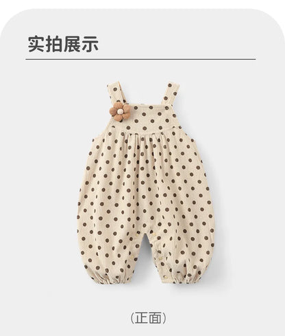 Salopette Bébé Unisexe à Pois – Style Vintage (1–3 ans)