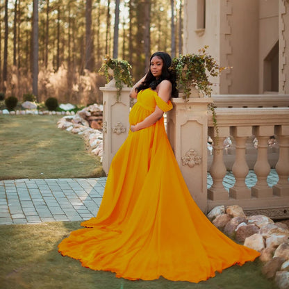 Robe Longue Maternité Séance Photo – Élégance Royale