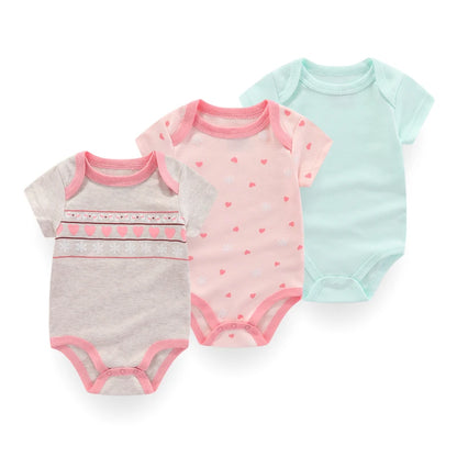 Ensemble 3 bodys bébé unisexe en coton – Confort doux pour nouveau-né