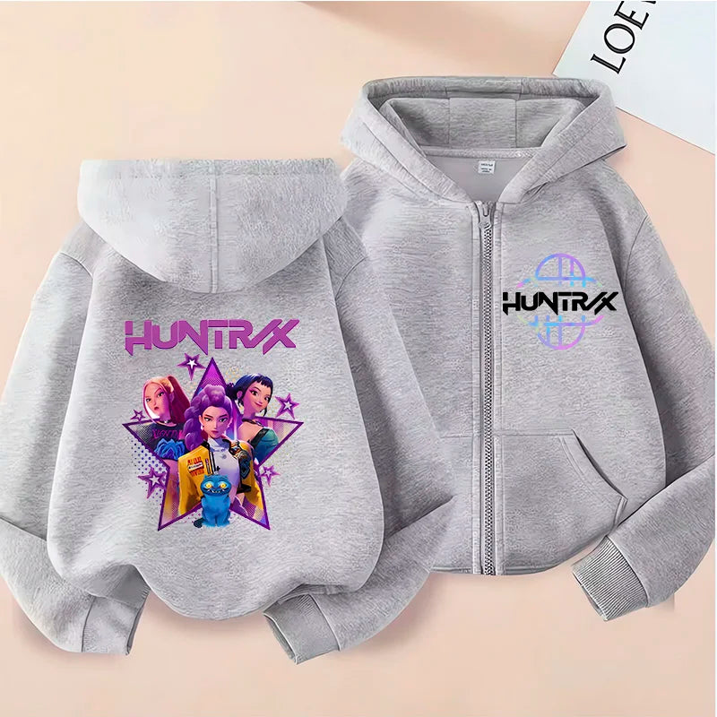 Sweat à Capuche Zippé Enfant – Style K-Pop Moderne (7–12 ans)