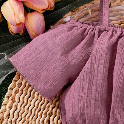 Ensemble Bébé Fleuri – Haut Mauve & Bas Imprimé Floral