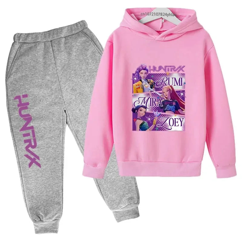 Ensemble Sweat à Capuche & Pantalon Enfant – Style K-Pop Demon Hunters (Ados)   14+