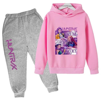 Ensemble Sweat à Capuche & Pantalon Enfant – Style K-Pop Demon Hunters (Ados)   14+