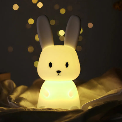 Veilleuse Lapin Premium – Lumière Douce Tactile (Chambre Enfant)
