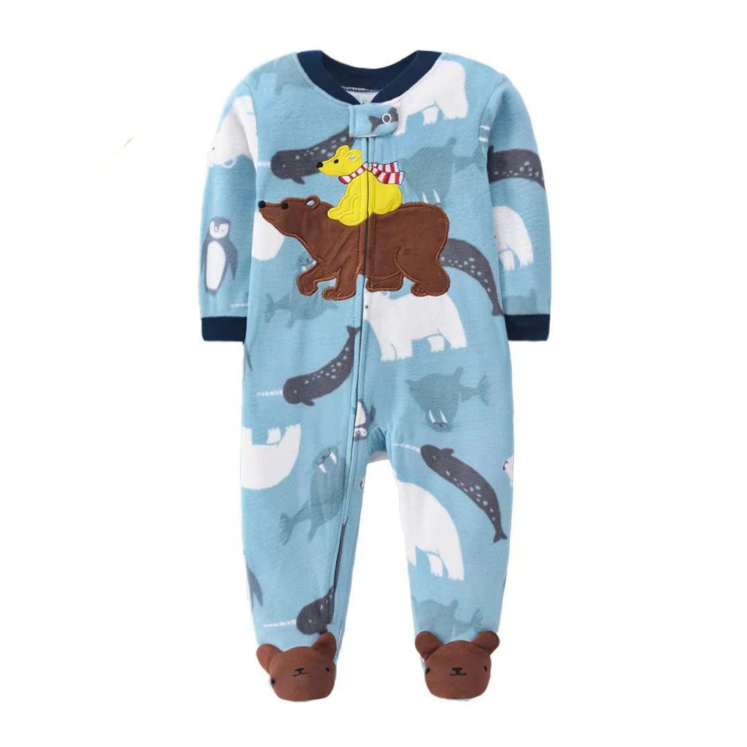 Pyjama Bébé Garçon en Coton – Combinaison Confort Printemps & Automne