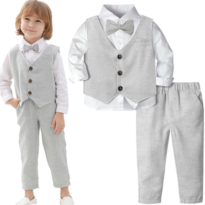 Garçons costume tenue ensemble enfant en bas âge vêtements de mariage enfants baptême pâques église vêtements infantile noël fête d'anniversaire cadeau noël 3 pièces