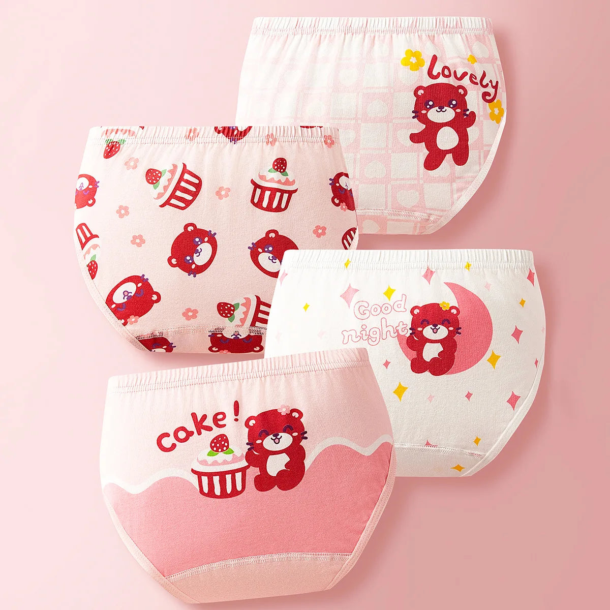 Lot de 4 Culottes Fille en Coton Doux – Confort Petit Trésor