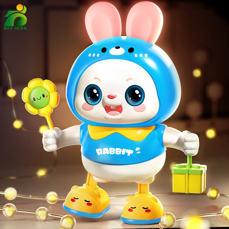 Lapin Musical Interactif pour Enfants – Jouet Sensoriel Lumineux et Éducatif