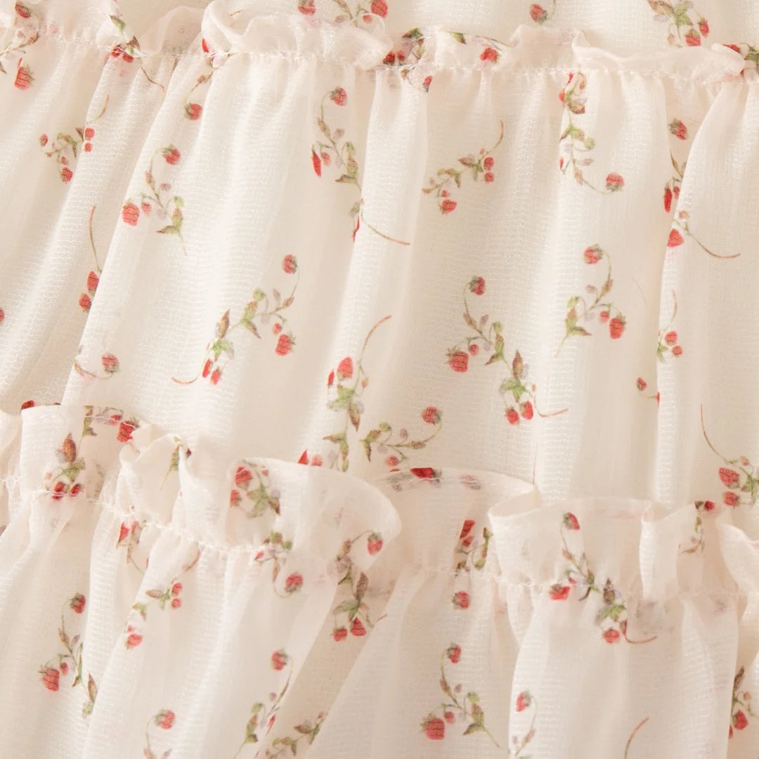 Robe Bébé Fille Été “Cherry” + Chapeau Assorti | 0–12 mois