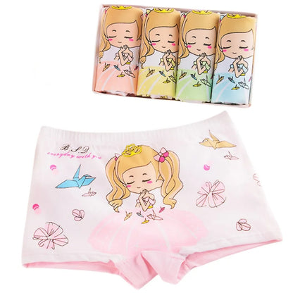 Lot de 4 Culottes Fille en Coton Doux – Confort Petit Trésor