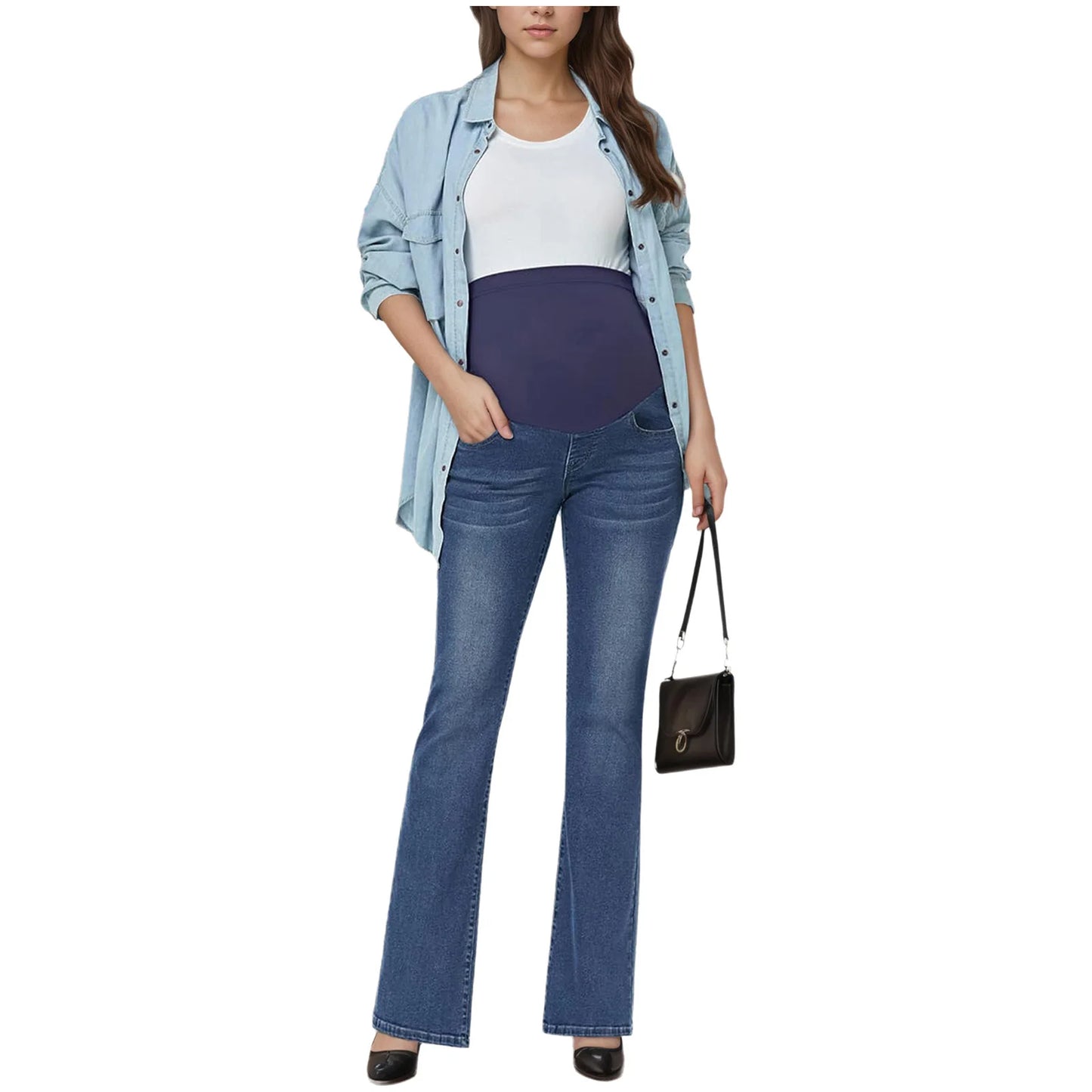 Jean de Maternité Évasé Premium – Confort & Style pour Future Maman