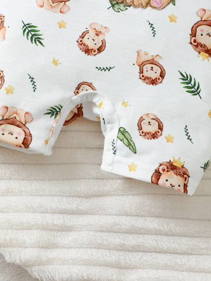 Sweat bébé garçon motif lion – Ensemble confortable à manches courtes