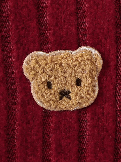 Ensemble bébé hiver tricoté 2 pièces – Combinaison avec ours + bonnet