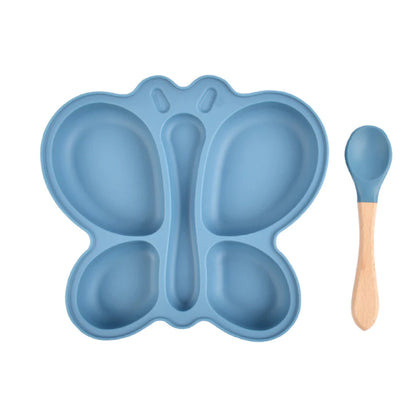Pack Repas Bébé Zéro Dégât – Assiette Silicone Antidérapante + Bavoir | Spécial Parents
