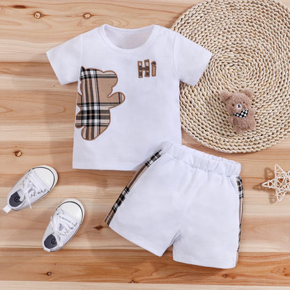 Ensemble bébé 2 pièces – T-shirt à manches courtes + short, tenue d’été garçon