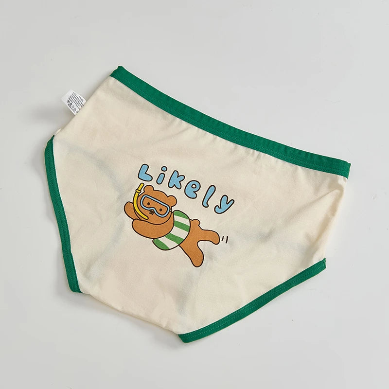 Sous-vêtements mignons pour garçons, culottes pour enfants, slips en pur coton pour garçons, shorts doux, caleçons de dessin animé, sous-vêtements pour garçons, ensemble de 4 pièces